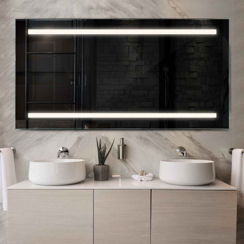 Specchio LED Rettangolare | Controllo tramite interruttore a muro | Luce bianca neutra - Reyze Serie Salono Modello 4