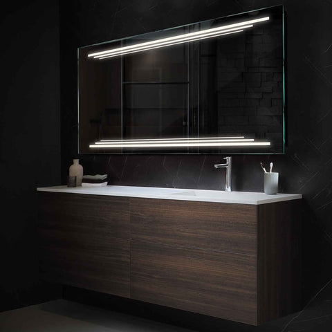 Specchio LED Rettangolare | Controllo tramite interruttore a muro | Luce bianca neutra - Reyze Serie Salono Modello 7