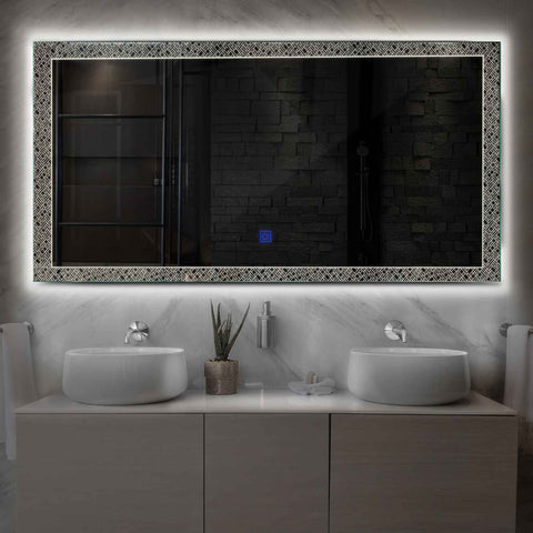 Specchio LED Rettangolare | Pulsante touch | Luce bianca neutra - Reyze Serie Simetria Modello 5
