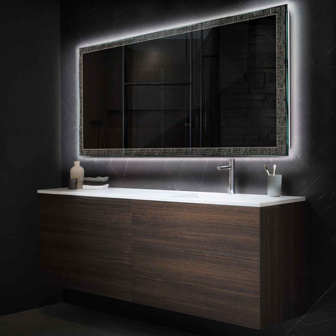 Specchio LED Rettangolare | Controllo tramite interruttore a muro | Luce bianca neutra - Reyze Serie Simetria Modello 6