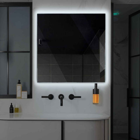 Specchio LED Quadrato | Controllo tramite interruttore a muro | Luce bianca fredda - Reyze Serie Ambient Modello 1