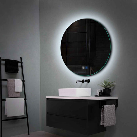 Specchio LED Rotondo | Pulsanti touch | Funzione anti-appannamento | Luce bianca fredda - Reyze Serie Ambient Modello 1