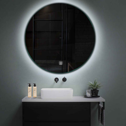 Specchio LED Rotondo | Pulsante touch | Luce bianca fredda - Reyze Serie Ambient Modello 1