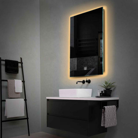 Specchio LED Verticale | Pulsante touch | Luce bianca calda - Reyze Serie Ambient Modello 1
