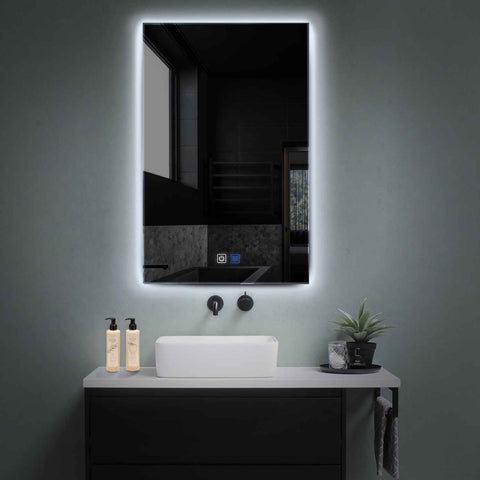 Specchio LED Verticale | Pulsanti touch | Funzione anti-appannamento | Luce bianca fredda - Reyze Serie Ambient Modello 1