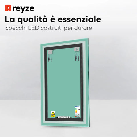 Specchio LED Verticale | Controllo tramite interruttore a muro | Luce bianca fredda - Reyze Serie Minimal Modello 1