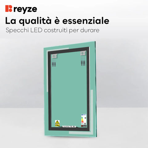Specchio LED Verticale | Controllo tramite interruttore a muro | Luce bianca neutra - Reyze Serie Minimal Modello 2