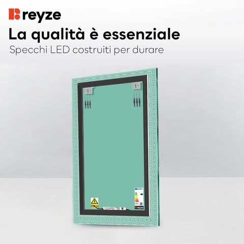 Specchio LED Verticale | Controllo tramite interruttore a muro | Luce bianca fredda - Reyze Serie Official Modello 1