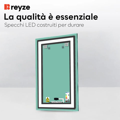 Specchio LED Verticale | Pulsante touch | Luce bianca neutra - Reyze Serie Salono Modello 2