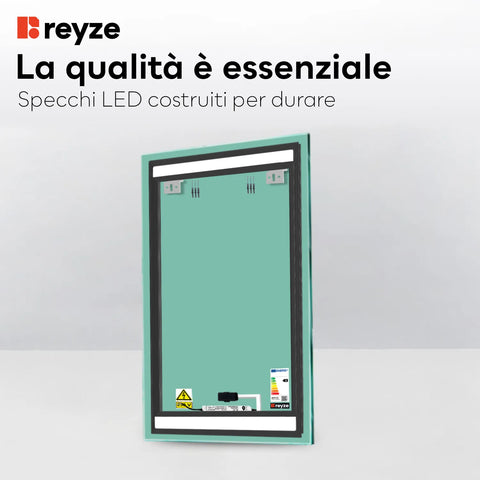 Specchio LED Verticale | Pulsante touch | Luce bianca fredda - Reyze Serie Salono Modello 4