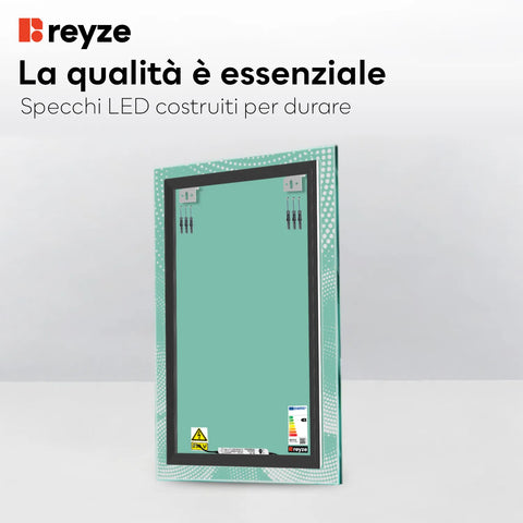 Specchio LED Verticale | Controllo tramite interruttore a muro | Luce bianca fredda - Reyze Serie Simetria Modello 8