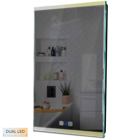 Specchio LED Verticale | Pulsanti touch | Funzione anti-appannamento | Temperatura di colore regolabile - Reyze Serie Edge Modello 8