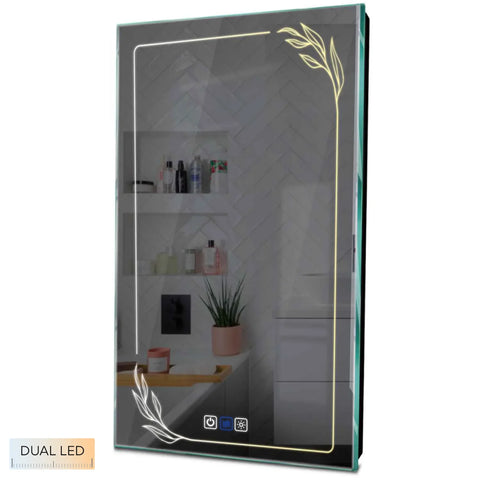 Specchio LED Verticale | Pulsanti touch | Funzione anti-appannamento | Temperatura di colore regolabile - Reyze Serie Good Vibes Modello 1