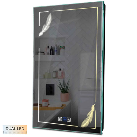 Specchio LED Verticale | Pulsanti touch | Funzione anti-appannamento | Temperatura di colore regolabile - Reyze Serie Good Vibes Modello 2