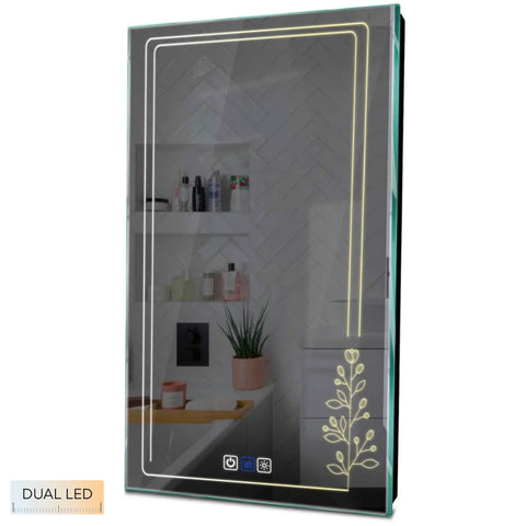 Specchio LED Verticale | Pulsanti touch | Funzione anti-appannamento | Temperatura di colore regolabile - Reyze Serie Good Vibes Modello 3