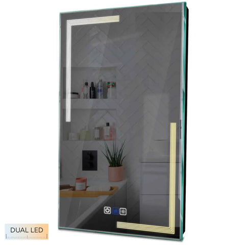 Specchio LED Verticale | Pulsanti touch | Funzione anti-appannamento | Temperatura di colore regolabile - Reyze Serie Minimal Modello 2