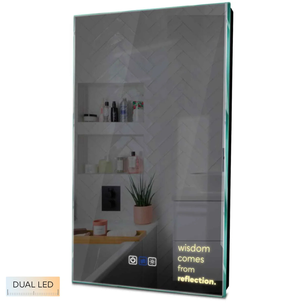 Specchio LED Verticale | Pulsanti touch | Funzione anti-appannamento | Temperatura di colore regolabile - Reyze Serie Motivated Modello 1