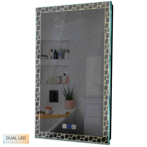 Specchio LED Verticale | Pulsanti touch | Funzione anti-appannamento | Temperatura di colore regolabile - Reyze Serie Official Modello 7