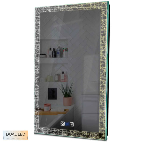 Specchio LED Verticale | Pulsanti touch | Funzione anti-appannamento | Temperatura di colore regolabile - Reyze Serie Simetria Modello 1