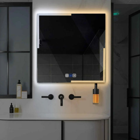 Specchio LED Quadrato | Pulsanti touch | Funzione anti-appannamento | Temperatura di colore regolabile - Reyze Serie Edge Modello 2