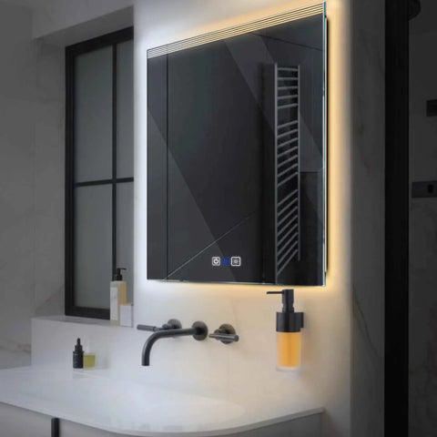 Specchio LED Quadrato | Pulsanti touch | Funzione anti-appannamento | Temperatura di colore regolabile - Reyze Serie Edge Modello 5