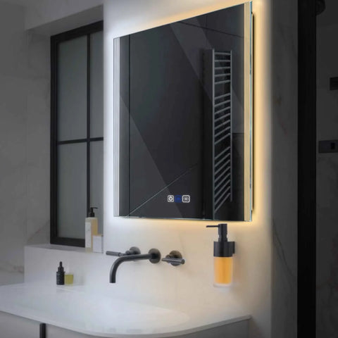 Specchio LED Quadrato | Pulsanti touch | Funzione anti-appannamento | Temperatura di colore regolabile - Reyze Serie Edge Modello 7