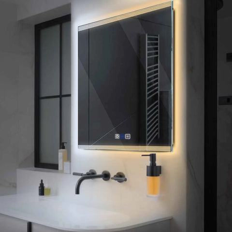 Specchio LED Quadrato | Pulsanti touch | Funzione anti-appannamento | Temperatura di colore regolabile - Reyze Serie Edge Modello 8