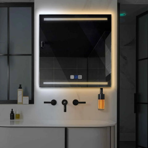 Specchio LED Quadrato | Pulsanti touch | Funzione anti-appannamento | Temperatura di colore regolabile - Reyze Serie Minimal Modello 8
