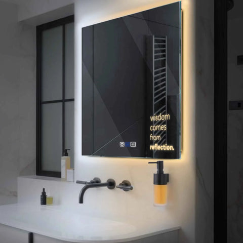 Specchio LED Quadrato | Pulsanti touch | Funzione anti-appannamento | Temperatura di colore regolabile - Reyze Serie Motivated Modello 1