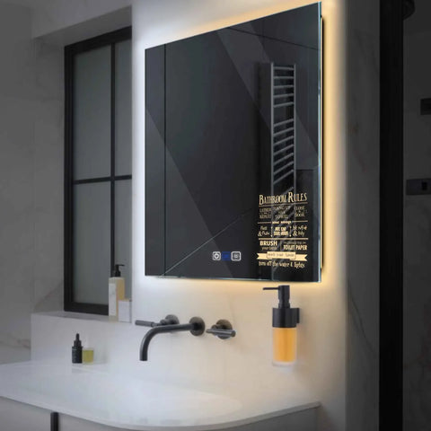 Specchio LED Quadrato | Pulsanti touch | Funzione anti-appannamento | Temperatura di colore regolabile - Reyze Serie Motivated Modello 5