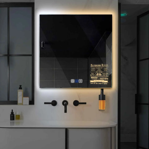 Specchio LED Quadrato | Pulsanti touch | Funzione anti-appannamento | Temperatura di colore regolabile - Reyze Serie Motivated Modello 5