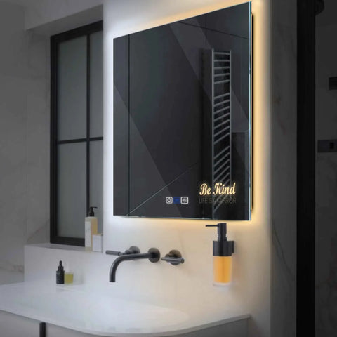 Specchio LED Quadrato | Pulsanti touch | Funzione anti-appannamento | Temperatura di colore regolabile - Reyze Serie Motivated Modello 6