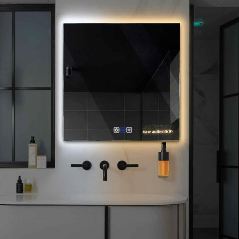 Specchio LED Quadrato | Pulsanti touch | Funzione anti-appannamento | Temperatura di colore regolabile - Reyze Serie Motivated Modello 7