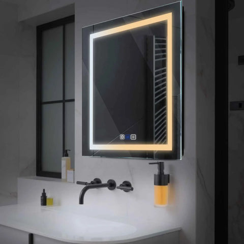 Specchio LED Quadrato | Pulsanti touch | Funzione anti-appannamento | Temperatura di colore regolabile - Reyze Serie Salono Modello 1