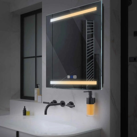 Specchio LED Quadrato | Pulsanti touch | Funzione anti-appannamento | Temperatura di colore regolabile - Reyze Serie Salono Modello 4
