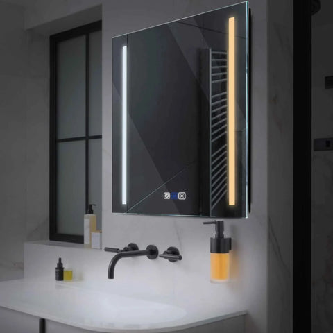 Specchio LED Quadrato | Pulsanti touch | Funzione anti-appannamento | Temperatura di colore regolabile - Reyze Serie Salono Modello 5