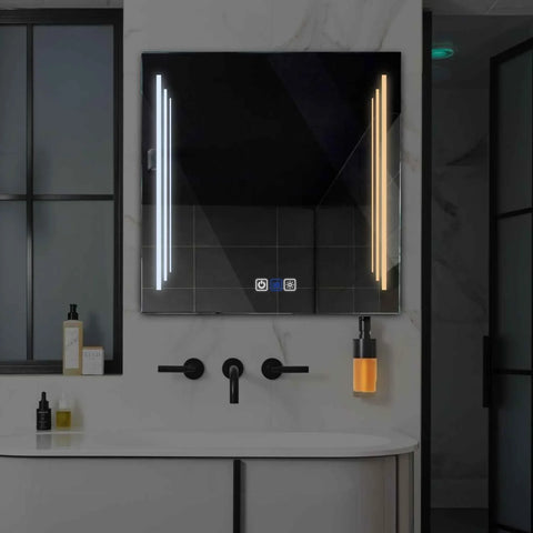 Specchio LED Quadrato | Pulsanti touch | Funzione anti-appannamento | Temperatura di colore regolabile - Reyze Serie Salono Modello 8