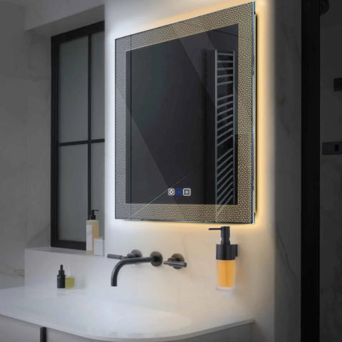 Specchio LED Quadrato | Pulsanti touch | Funzione anti-appannamento | Temperatura di colore regolabile - Reyze Serie Simetria Modello 4