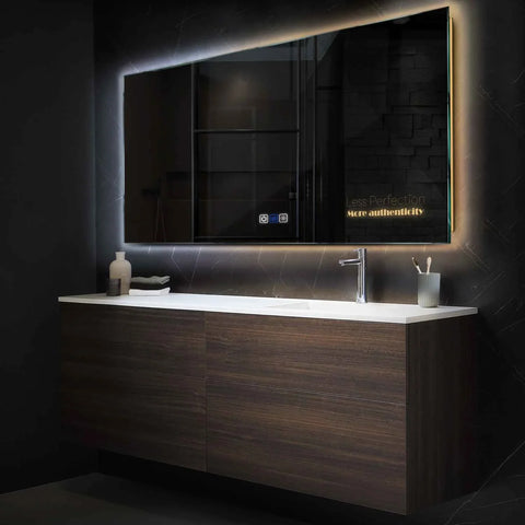 Specchio LED Rettangolare | Pulsanti touch | Funzione anti-appannamento | Temperatura di colore regolabile - Reyze Serie Motivated Modello 7
