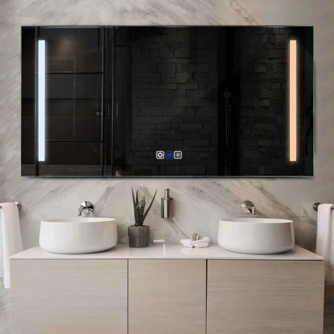 Specchio LED Rettangolare | Pulsanti touch | Funzione anti-appannamento | Temperatura di colore regolabile - Reyze Serie Salono Modello 5