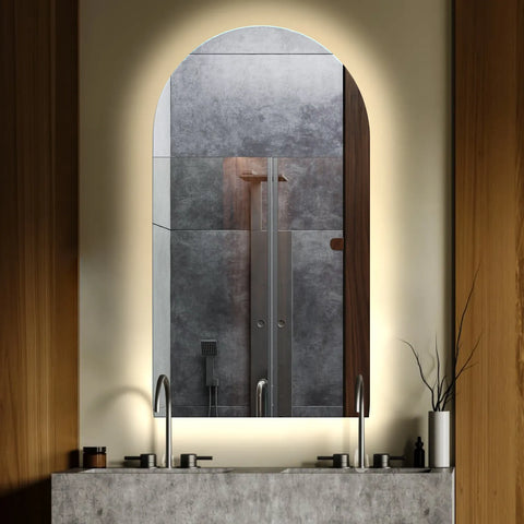 Specchio LED Semiovale 2 | Controllo tramite interruttore a muro | Luce bianca neutra - Reyze Serie Ambient Modello 1