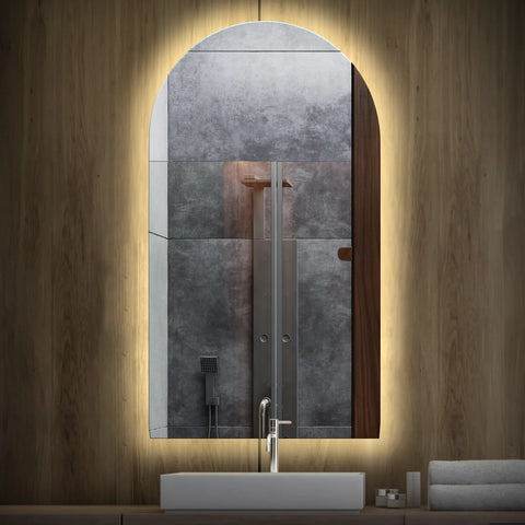 Specchio LED Semiovale 2 | Controllo tramite interruttore a muro | Luce bianca neutra - Reyze Serie Ambient Modello 1